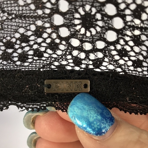 Pink Victoria's Secret Date Push Up Bra Black Lace Size 32DD - Picture 6 of 10